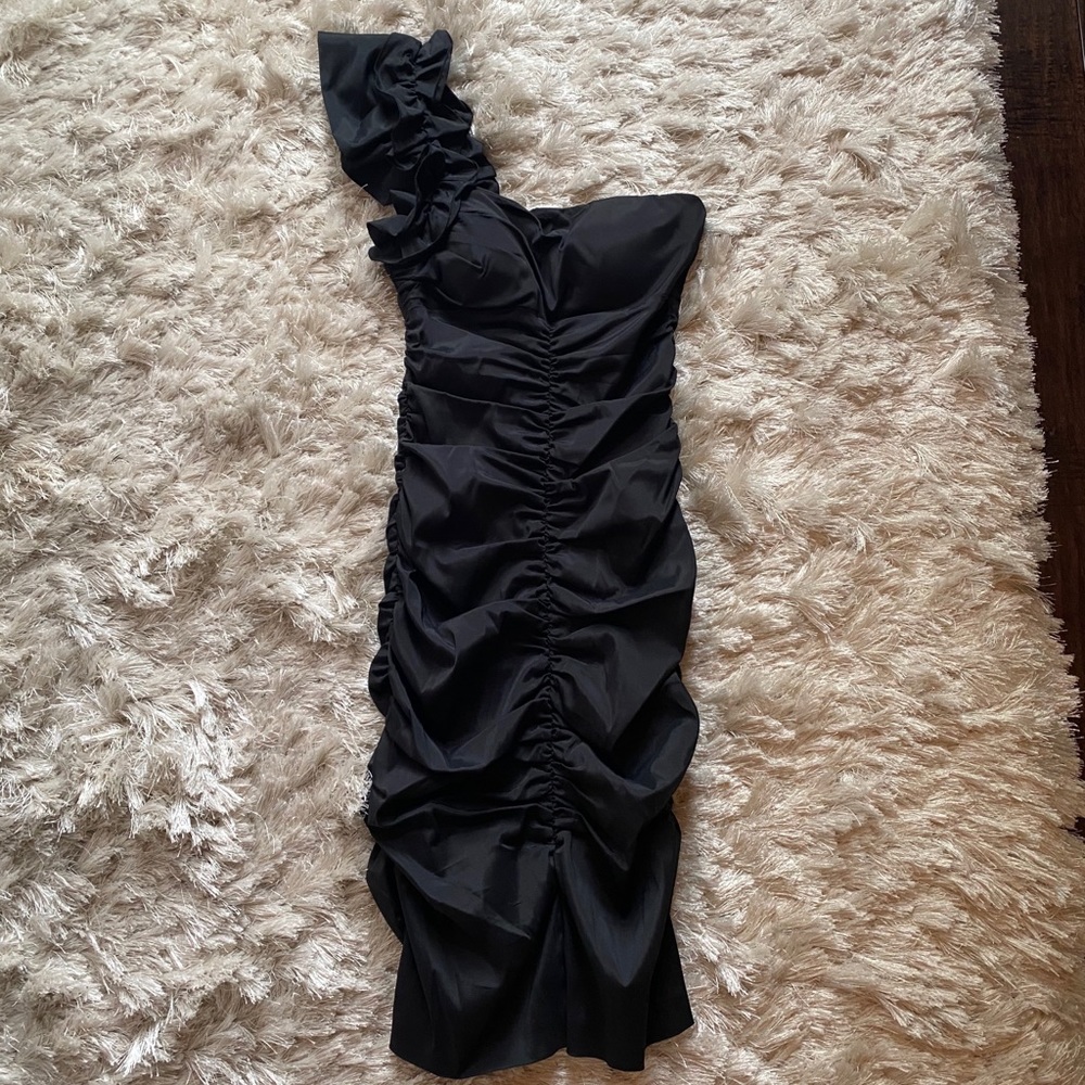 Cache Black One Shoulder Dress